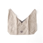 AKOMEYA Linen Lunch bag （BGｘNV） ベージュ×ネイビー ランチバッグ