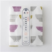 AKOMEYA オリジナル 日本製 かや生地ふきん　茶碗 パープル