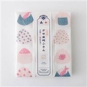 AKOMEYA オリジナル 日本製 かや生地ふきん　おにぎり ピンク