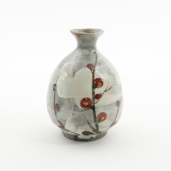 水月窯　紅梅徳利