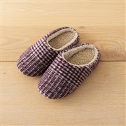 AKOMEYA ボアルームシューズ　チェック　エンジＬ