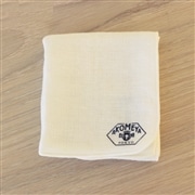ふんわり綿麻４重ガーゼのハンカチ　ホワイト