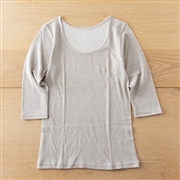 SUNAYAMA×AKOMEYA　冷えとりの定番　内側シルク、外側綿のしっとりなめらかリブカットソー