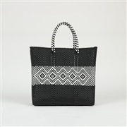 メルカドバッグ DIAMOND LINE M ブラック×ホワイト