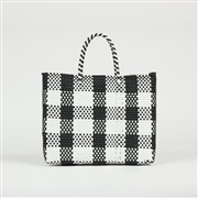 メルカドバッグ BIG CHECK XS ブラック×ホワイト
