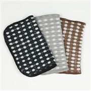 AKOMEYA　泡立ちクロススポンジ3枚セット（ブラック・グレー・ブラウン）