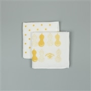 AKOMEYA 8枚重ねガーゼおしぼりふきん　2枚セット　イエロー