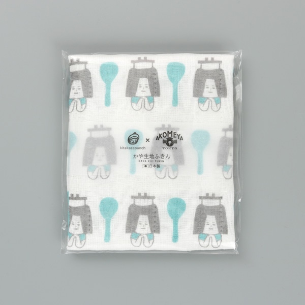 かや生地ふきん キタカゼパンチ×AKOMEYA TOKYO かまどちゃん ブルー