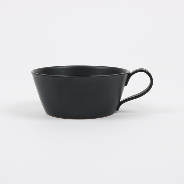 笠間焼 向山窯スープカップ　ブラック