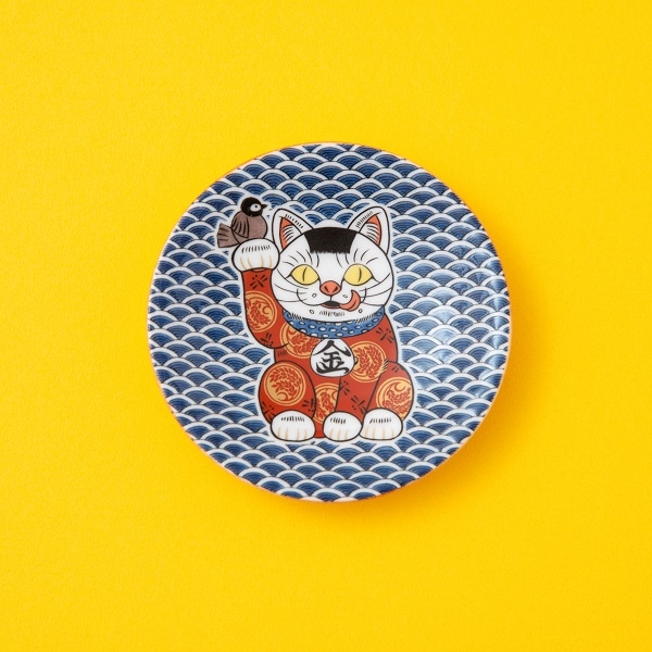 【2/15発売】AKOMEYA Cat's　九谷焼　豆皿　金