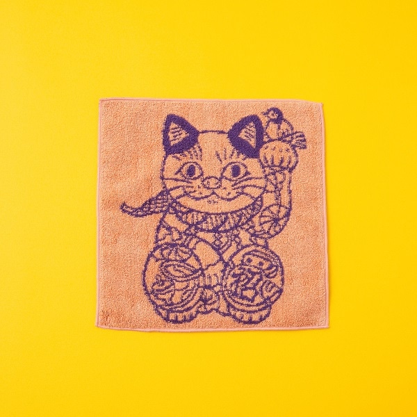 【2/15発売】AKOMEYA Cat's　ミニタオル　ピンク　招　全身