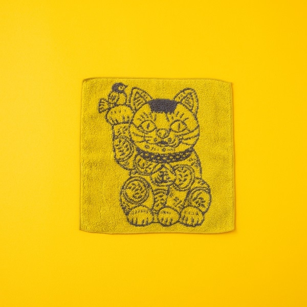 【2/15発売】AKOMEYA Cat's　ミニタオル　イエロー　金　全身