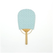 AKOMEYA 友禅紙豆うちわ　青海波 青