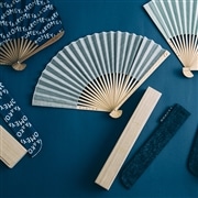 西川庄六商店×AKOMEYA 扇子　近江ちぢみ　七宝　グレー