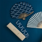 西川庄六商店×AKOMEYA 扇子　稲田に雀　ネイビー