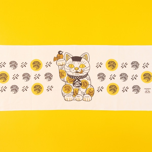 【2/15発売】AKOMEYA Cat's　手ぬぐい　金
