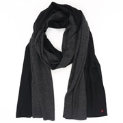 佩　コンビマフラー　ブラック×杢ブラック