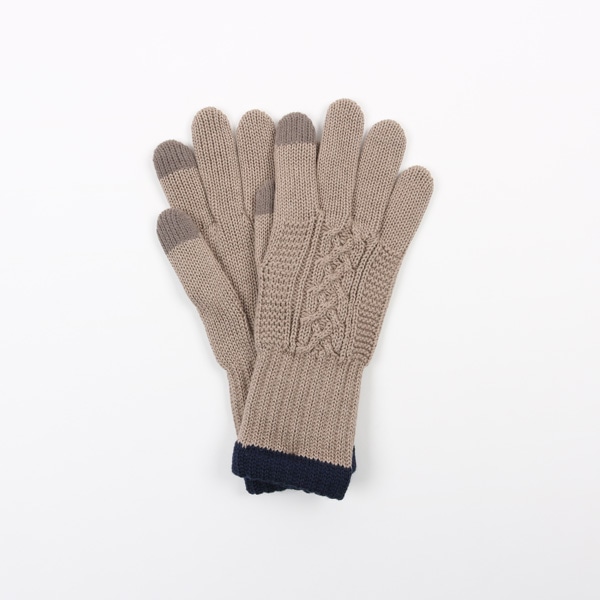 SUNAYAMA×AKOMEYA TOKYO　シルクダブルフェイスグローブ　ベージュ