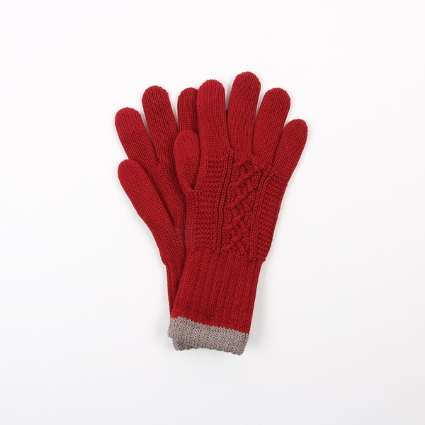 SUNAYAMA×AKOMEYA TOKYO　シルクダブルフェイスグローブ　レッド