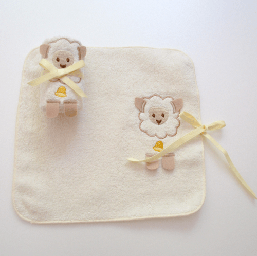 天衣無縫　動物ミニタオル　ひつじ　白