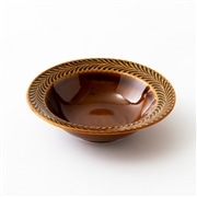 翔芳窯　リムボウル　17.5cm　ブラウン