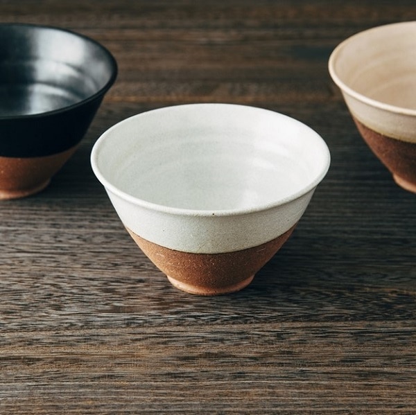 三川内焼　赤土白釉　飯碗