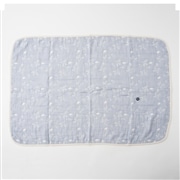 OVLOV ベビー　ガーゼケット6重　ピースNEW　ライトブルー　70ｘ100