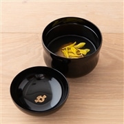 土直漆器×AKOMEYA 瓢箪型小吸椀 黒 見返しふくら雀