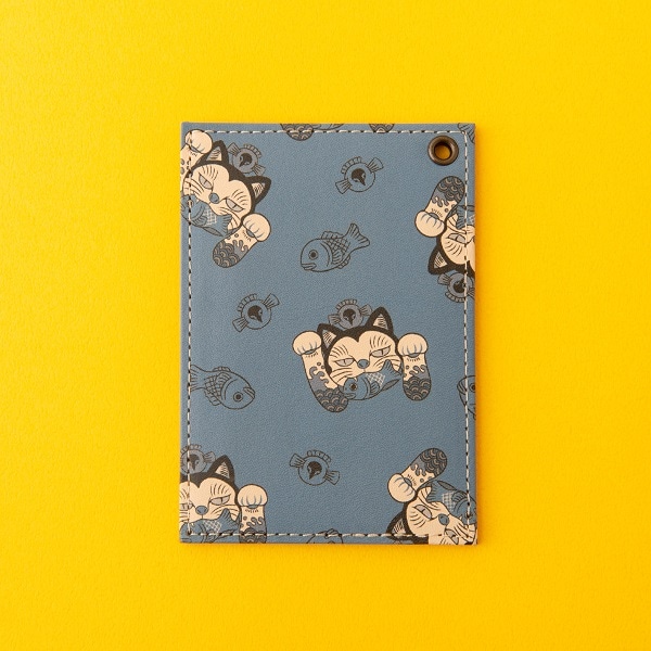 【2/15発売】AKOMEYA Cat's　パスケース　福　ブルー