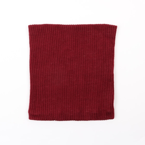 絹屋　極・極暖　リブネックウォーマー　バーガンディー