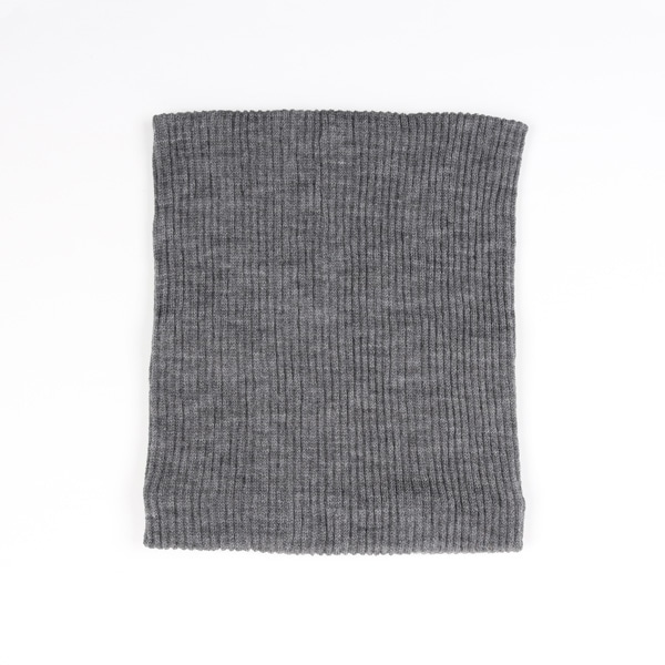 絹屋　極・極暖　リブネックウォーマー　グレー