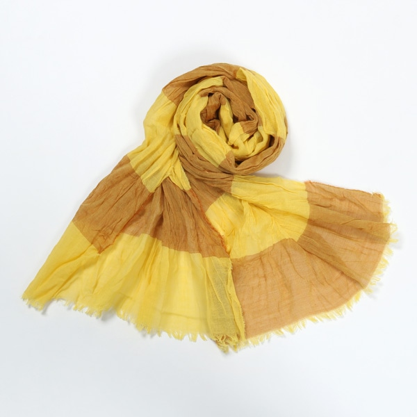 瀬戸内ガーゼマフラー　8ストライプ　檸檬色