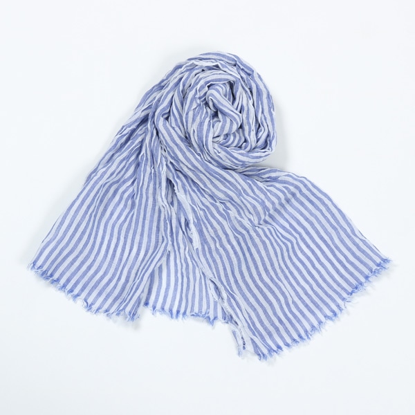 瀬戸内ガーゼマフラー　シマ柄　ブルー