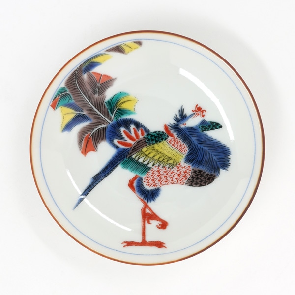 九谷焼 豆皿名品 古九谷色絵鳳凰文