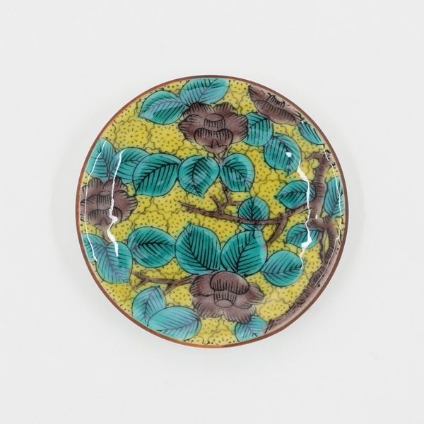 九谷焼 姫皿名品 古九谷青手椿図