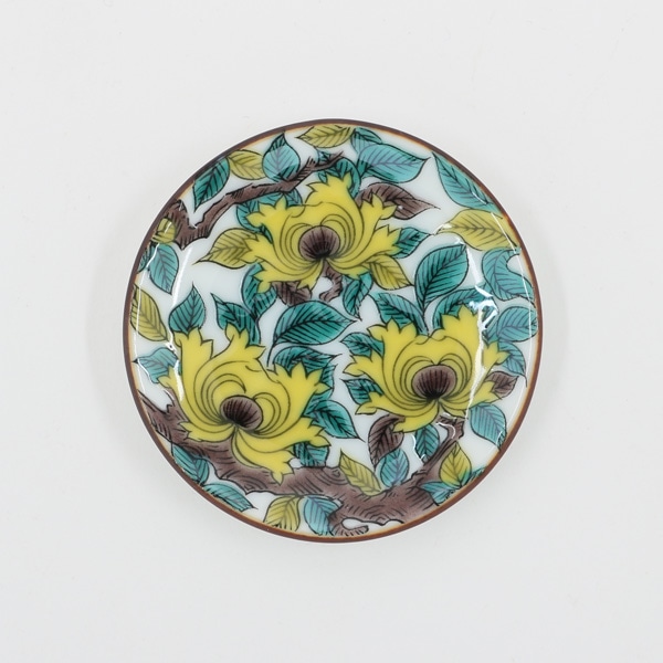 九谷焼 姫皿名品 古九谷色絵牡丹文