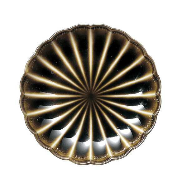 ぎやまん陶　三寸皿　グリーン