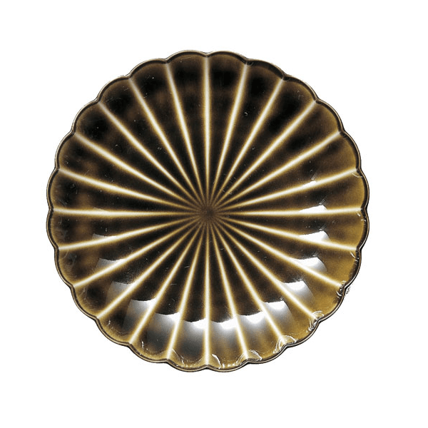 ぎやまん陶　四、五寸皿　グリーン