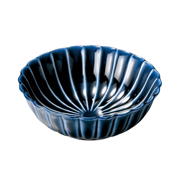 ぎやまん陶　浅小鉢　ブルー