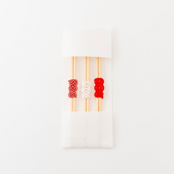 めでたや 水引祝箸 赤（3膳）